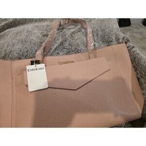 ​NWT bebe Tanya Tote with Logo Pouch - Blush Pink 2-in-1 Handbag